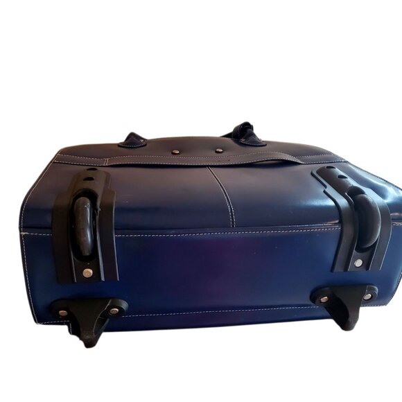 McKlein Blue Edgebrook Leather Wheeled Laptop Briefcase - Picture 3 of 9